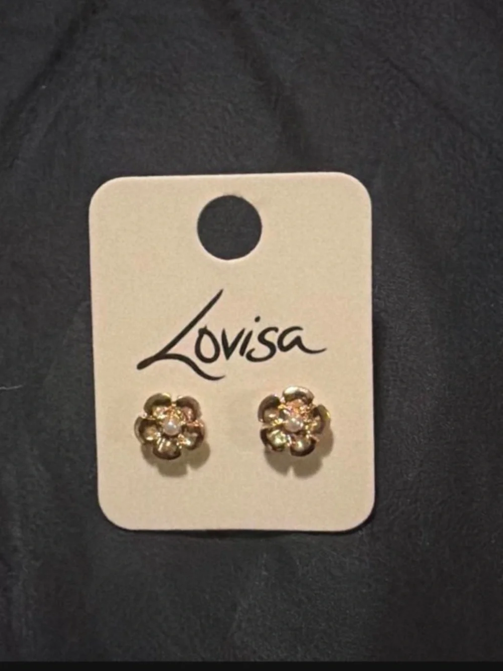 Gold Floral Stud Earrings - Gold